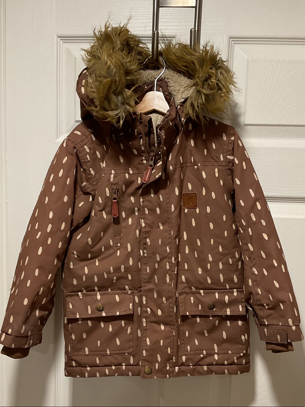 Val Thorens Dotted Parka Brown